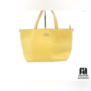 Authentic yellow Salvatore Ferragamo leather Women's Tote Bag COA included